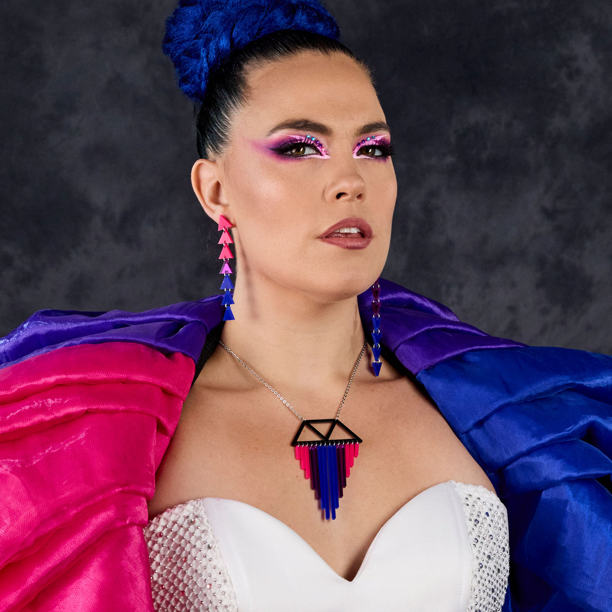 Bisexual Pride Necklace – Pink Purple Blue Flag Locket, Stainless Steel Jewelry, \"Why Not Both?\" Gift