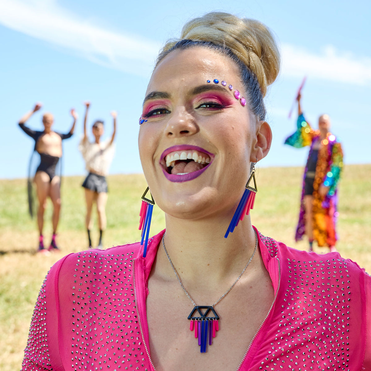 Bisexual pride necklace I made in Sydney - MAINE+MARA