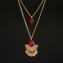 Load image into Gallery viewer, CLEOPATRA LAYERED GEM BOLO NECKLACE | Gold