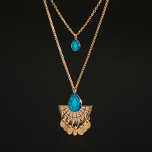 Load image into Gallery viewer, CLEOPATRA LAYERED GEM BOLO NECKLACE | Gold