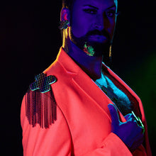 Load image into Gallery viewer, NEON RAINBOW BIG KISSES + KINKS SHOULDER PIECES
