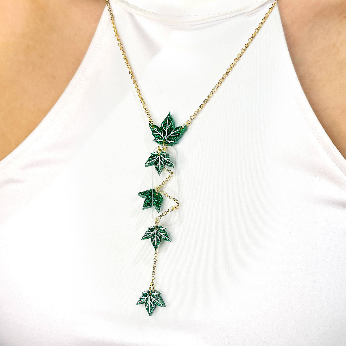 Poison Ivy Leaf Pendant Necklace MAINE MARA