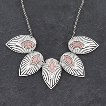 Load image into Gallery viewer, Australian Handmade Maine and Mara ATHENA Rose Gold and Silver Art Deco Collar Necklace