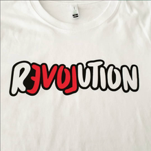 Load image into Gallery viewer, Maine and Mara fitted Handprinted Organic Cotton LOVE REVOLUTION T-shirt in white
