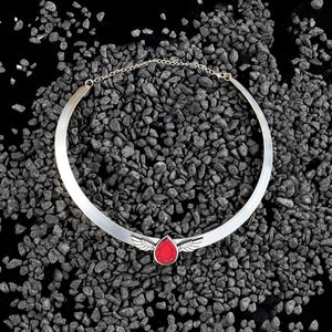 CLEOPATRA STACKABLE CUFF NECKLACE | Ruby and Silver