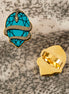 MEDUSA Teal Gem Adjustable Gold Ring
