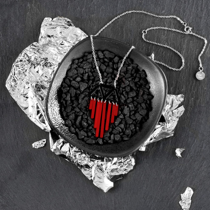 ISIS CHIMETTES NECKLACE|  Ruby + Onyx