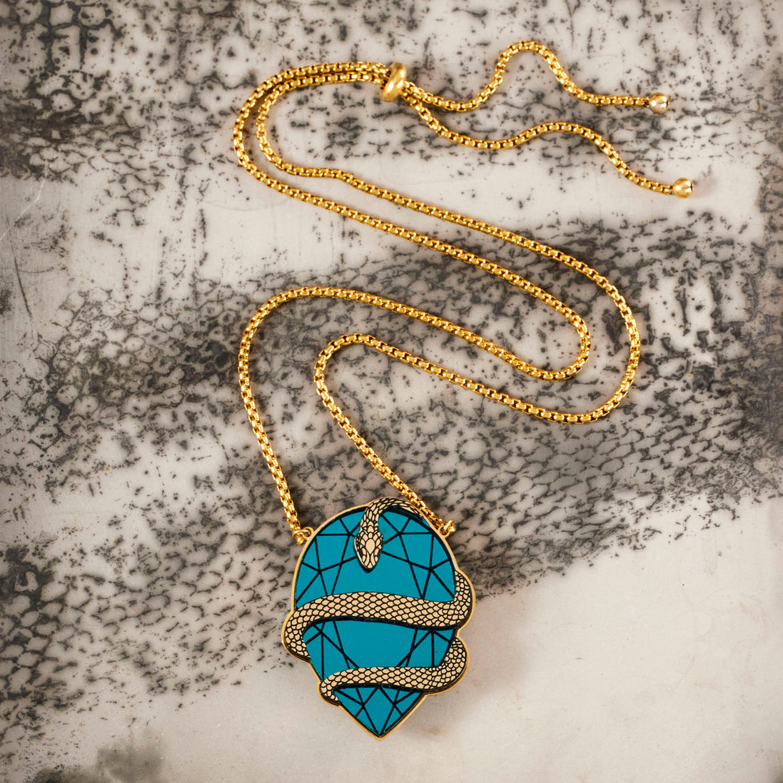 MEDUSA Gem Necklace | Teal + Gold