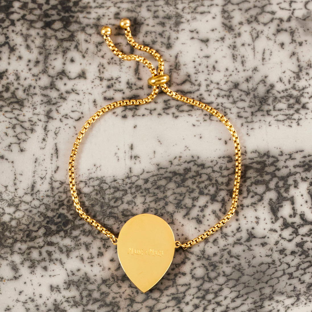 MEDUSA Gold drop-pendant Bracelet | Gold-Flecked Teal Marble