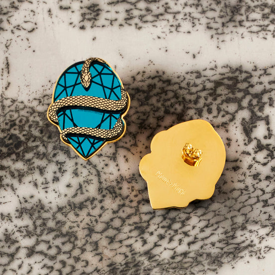 MEDUSA Gem Stud Earrings | Teal + Gold