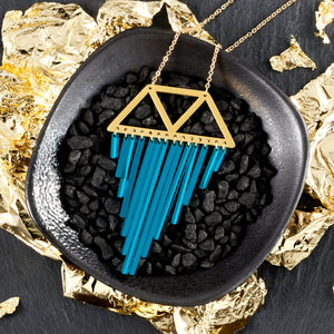 OSIRIS CHIMES NECKLACE| Teal + Gold