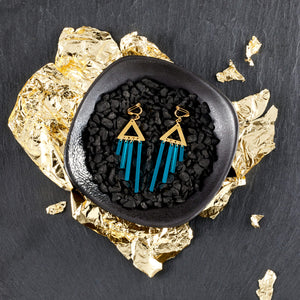 OSIRIS CHIMETTES | Teal + Gold Earrings