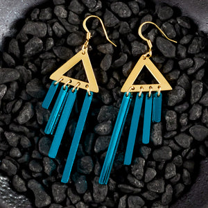 OSIRIS CHIMETTES | Teal + Gold Earrings