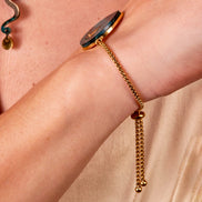 MEDUSA Gold drop-pendant Bracelet | Gold-Flecked Teal Marble