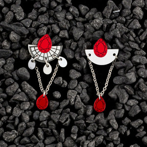 CLEOPATRA SMALL STACKABLE DANGLES | Ruby and Silver