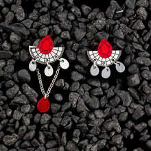 Load image into Gallery viewer, CLEOPATRA SMALL STACKABLE DANGLES | Ruby and Silver