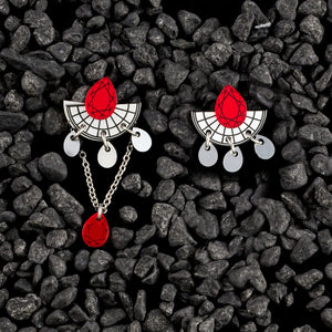 CLEOPATRA SMALL STACKABLE DANGLES | Ruby and Silver