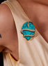 MEDUSA Gem Brooch | Teal +Gold