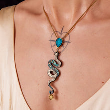 Load image into Gallery viewer, MEDUSA Snake Necklace | Teal + Gold