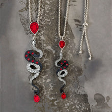 Load image into Gallery viewer, MEDUSA Snake Necklace | Ruby + Onyx