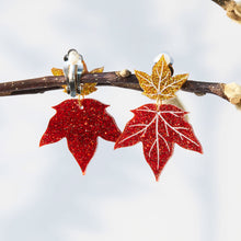 Load image into Gallery viewer, AUTUMN IVY LEAF EARRINGS