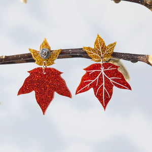 AUTUMN IVY LEAF EARRINGS