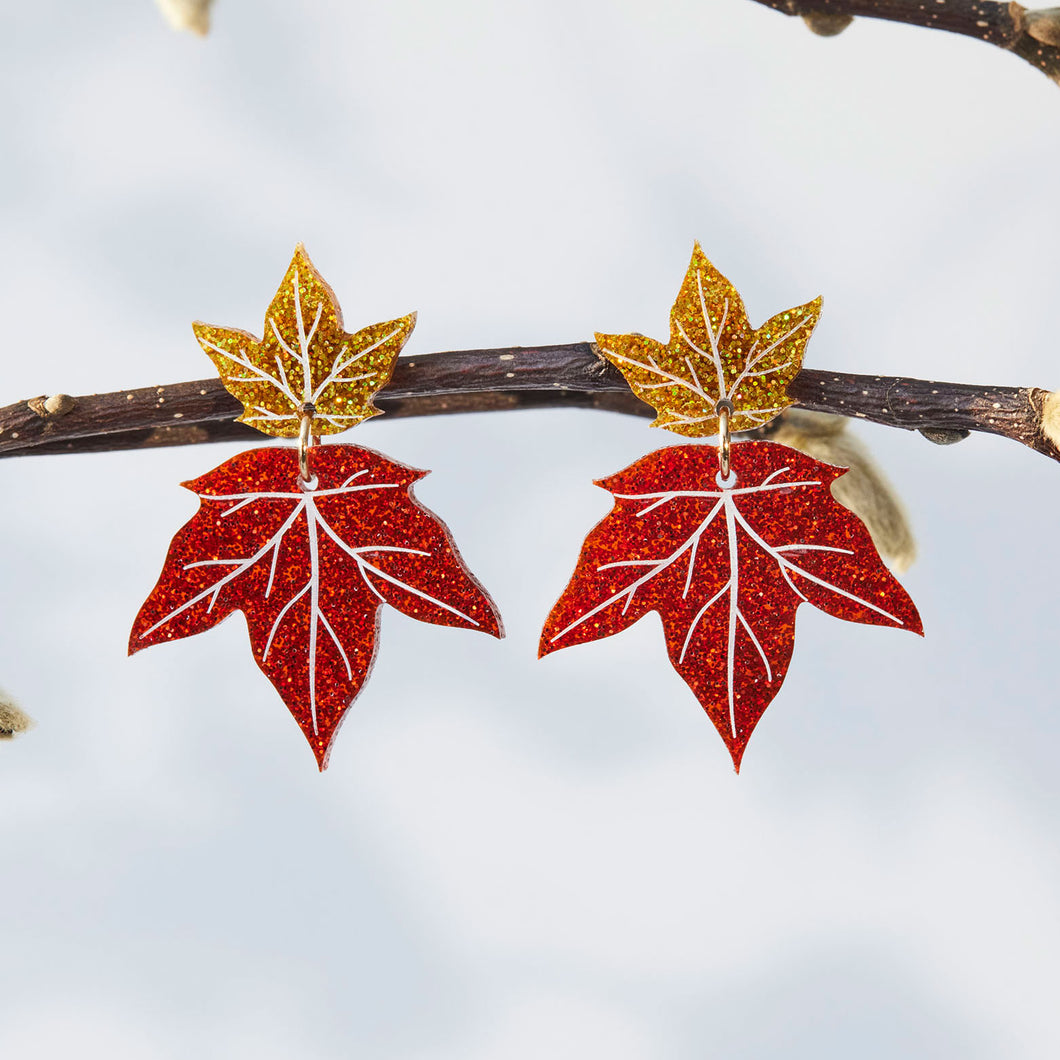 AUTUMN IVY LEAF EARRINGS