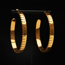 Load image into Gallery viewer, GOLD SNAKE SCALE Large Hoop Earrings