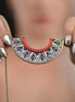 CLEOPATRA GEMMED ARC PENDANT NECKLACE | Ruby Red and Silver