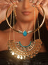 CLEOPATRA STACKABLE 3 IN 1 NECKLACE | Teal and Gold