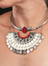 CLEOPATRA STACKABLE CUFF NECKLACE | Ruby and Silver