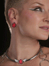 CLEOPATRA GEMMED ARC STACKABLE CLIP-ON DANGLES | Ruby and Silver