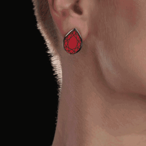 CLEOPATRA SUNBURST STACKABLE STUDS | Ruby and Silver