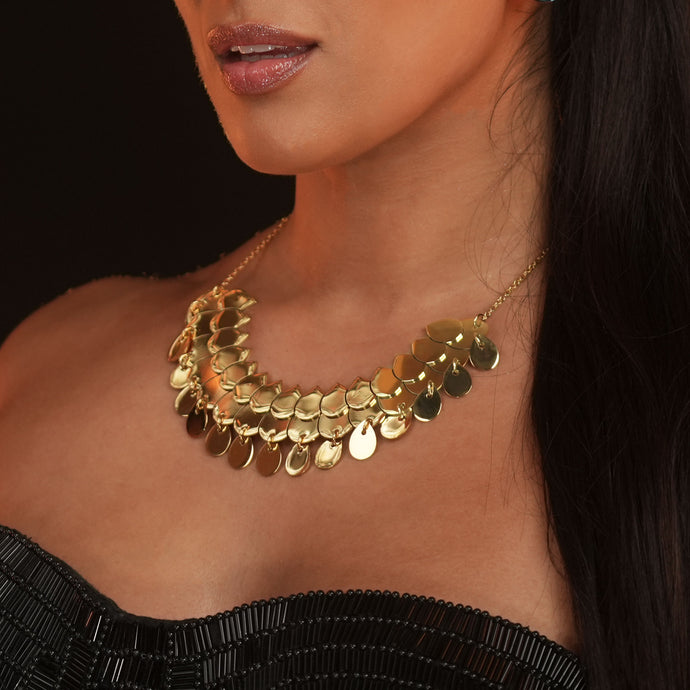 CLEOPATRA | GOLD DROPS OF OSIRIS BIB NECKLACE