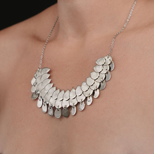 CLEOPATRA | SILVER DROPS OF ISIS BIB NECKLACE