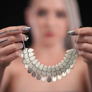 CLEOPATRA STACKABLE CUFF NECKLACE | Ruby and Silver
