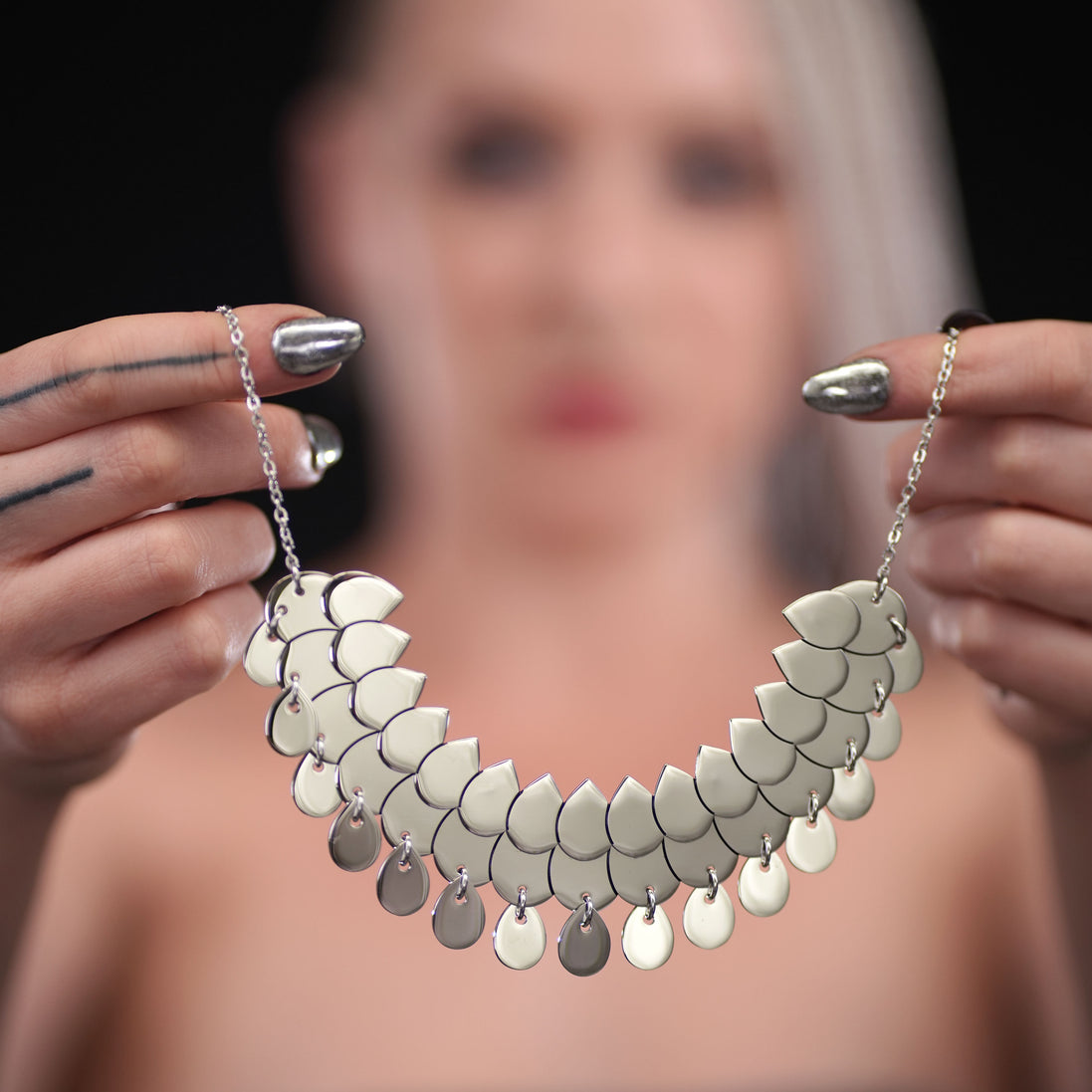 CLEOPATRA STACKABLE CUFF NECKLACE | Ruby and Silver