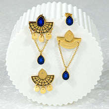 Load image into Gallery viewer, CLEOPATRA STACKABLE STUDS | Gold with Ruby or Teal Gems