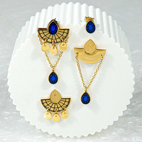 CLEOPATRA STACKABLE STUDS | Gold with Ruby or Teal Gems