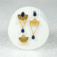 Load image into Gallery viewer, CLEOPATRA STACKABLE STUDS | Gold with Ruby or Teal Gems