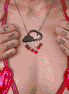 LOVE RAIN CLOUD NECKLACE with red or blue hearts