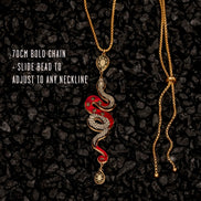 Necklace with snake design on a dark textured background