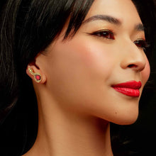 Load image into Gallery viewer, MEDUSA Gold Snake Ear Crawlers | Mirrored Teal or Ruby Gem