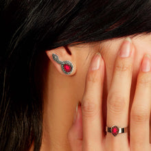 Load image into Gallery viewer, MEDUSA Silver Snake Ear Crawlers | Amethyst or Ruby Gem