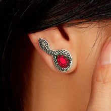 Load image into Gallery viewer, MEDUSA Silver Snake Ear Crawlers | Amethyst or Ruby Gem