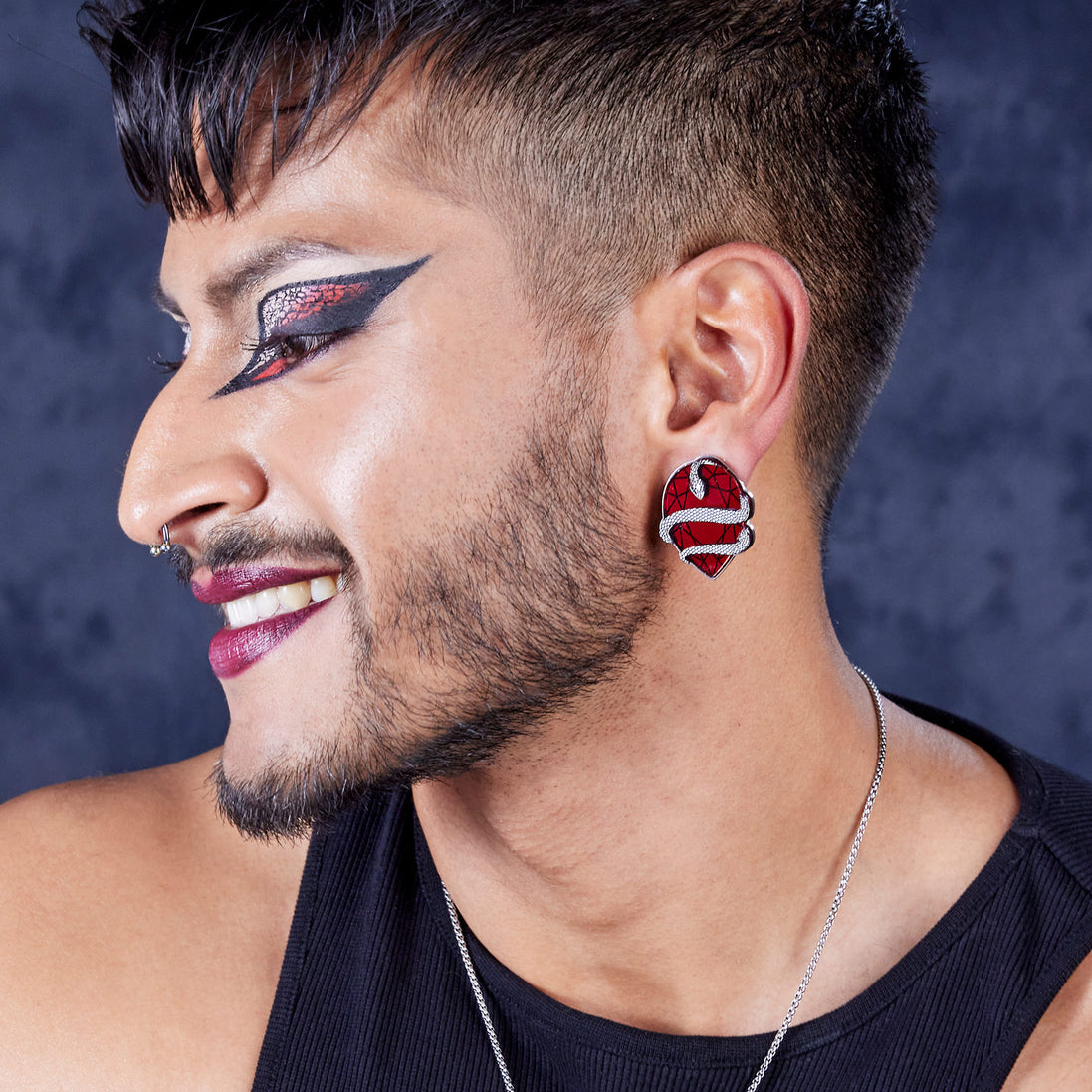 MEDUSA Gem Stud Earrings | Ruby
