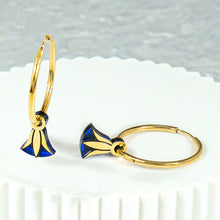 Load image into Gallery viewer, CLEOPATRA LOTUS CHARMED HOOPS | Gold