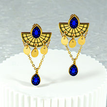 Load image into Gallery viewer, CLEOPATRA STACKABLE STUDS | Gold with Ruby or Teal Gems