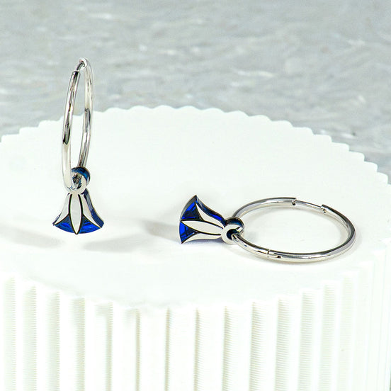 CLEOPATRA LOTUS CHARMED HOOPS | Silver