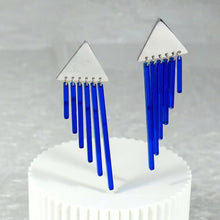Load image into Gallery viewer, SAPPHIRE ISIS CHIMES | Silver Stud &amp; Clip On Earrings